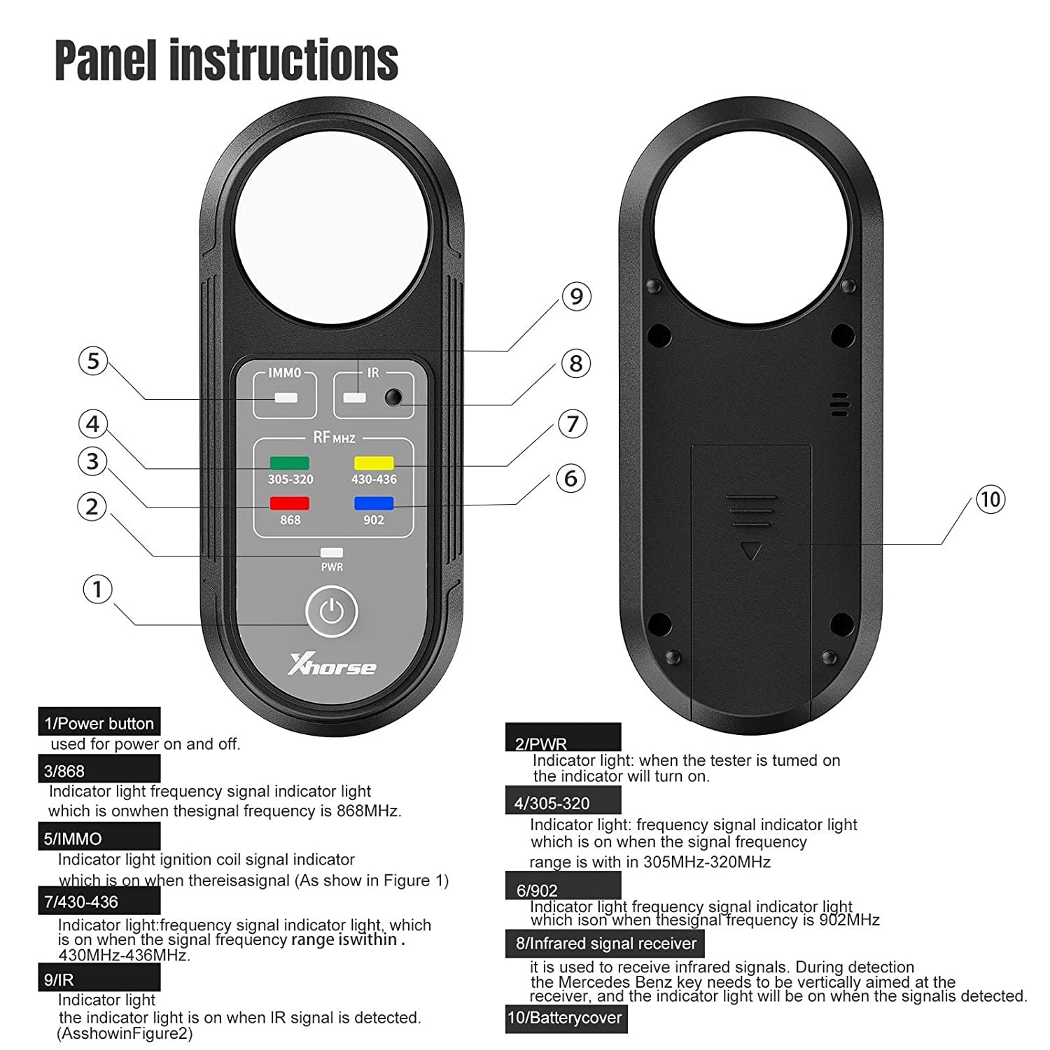 Mechanmagic Portable Key Fob Tester – Infrared & Radio Frequency – 315/433/868/902MHz